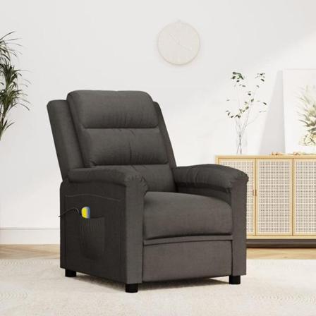 Vidaxl Massagefåtölj Mörkgrå Sammet Grå