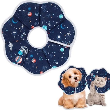 Hunde- og kattehalsbånd, anti-bid kattehalsbånd til beskyttelse, bløde og komfortable, justerbare (S)