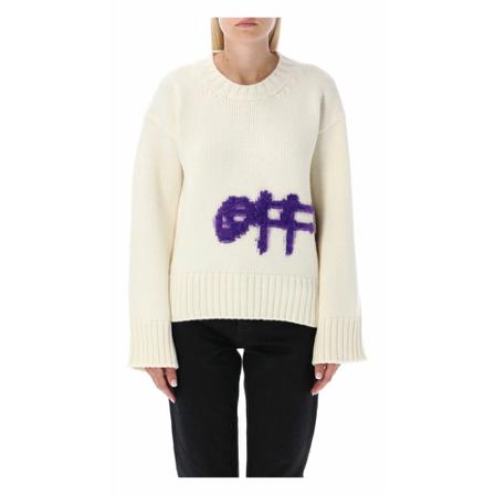 Off White, Knitwear Owhe 086F22Kni 001 Beżowy, Kobieta, Rozmiar: S