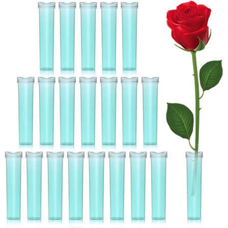 Blomstervannrør 20 stk Rose Blomst Plukker Rør Melkeurt Stiklinger Hetter Klare Grønne Plast Rør For Blomsteroppsatser Håndverksutstyr Miljøvennlig -