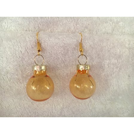 Guld Örhängen till Jul / Christmas - Guld Genomskinliga Julkulor