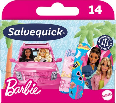 Salvequick Salvequick Barbie plaster 14 stk pink, Medicin & Pleje, Sårplastre, Børneplastre