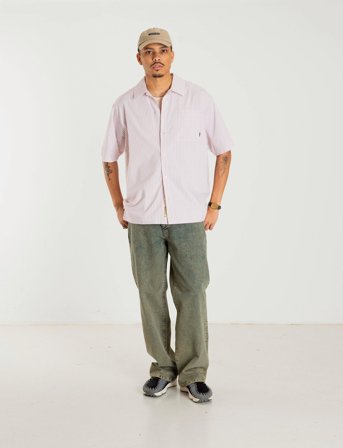 Woodbird Wbbanks Stripe Shirt - Pink - XXL