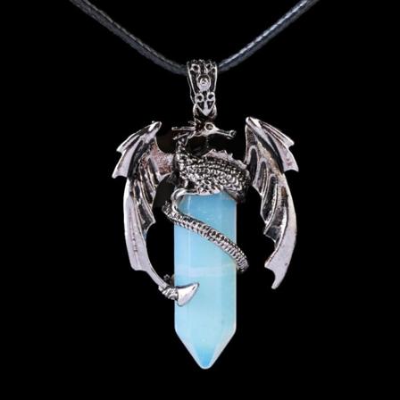 Dragon Man Kaulakoru Kuusikulmainen riipus VAALEENSININEN - spot-myynti light blue