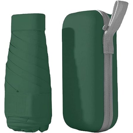 Rejseparasol, 6 Ribber Mini Rejseparasol Stærk Parasol Foldbar Solparasol Vindtæt Regnparasol Letvægts Lille