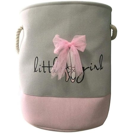 Pink Legetøjsopbevaringskurv, Sammenklappelig Bomuldsopbevaringskurv med Håndtag til Piger Vasketøjssamlere, Gavekurve, Soveværelse, Tøj, Børneværelse