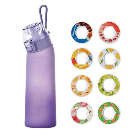 Dricksflaska med smak, flaskstartset lila flaska original, dricksflaska med doftkapslar.