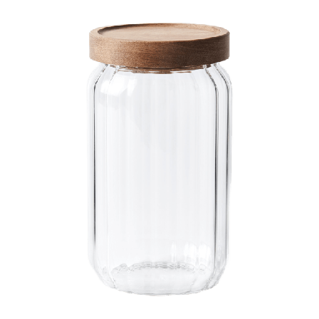 Åhléns Home Glasburk med trälock RILL 16 cm Köksförvaring Transparant ONESIZE