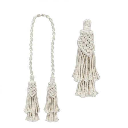 Bohemian håndlaget blondergardin blonder flettet gardin blonder dusk tau gardin blonder hengende hjemmedekorasjon