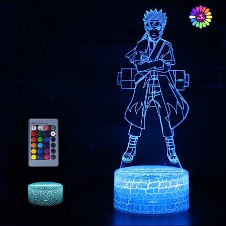 Naruto 3D-lampa Minato Namikaze Atmosfär för barnens rum Dekor Färgförändrande LED-nattlampa Natt
