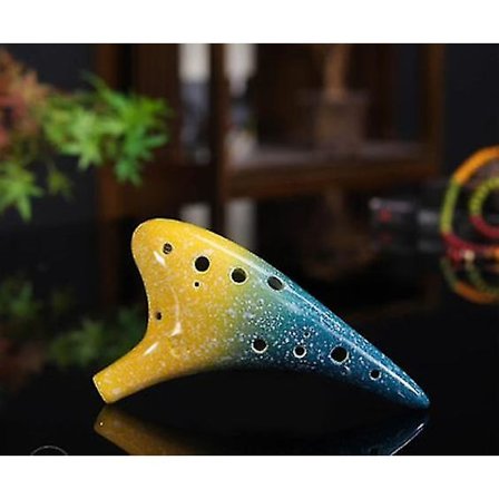 Ocarina 12 hull ocarina ovnsbrent keramisk alt C musikkinstrument med snor og noter