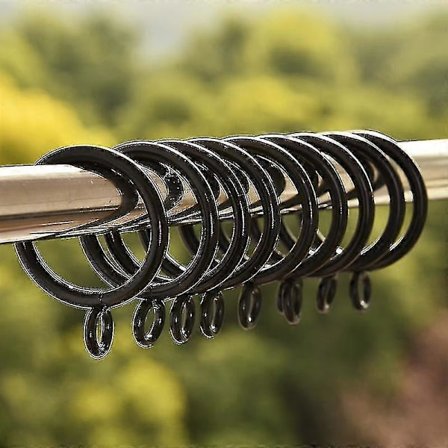 10 st Svarta Metall Gardinringar Hängande Ringar För Gardiner Och Stänger 5 Storlekar[HK]