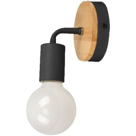 Moderne Kreative Tømmer Vintage Smijern Vegglampe Svart