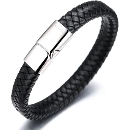 Kids Solo Junior Boy Armbånd i ekte skinn Brun/klassisk Svart 6-12+3 år. Gull Sølv Svart Titan magnetisk lås 7"-7.7"" (18-19.5 cm) med"