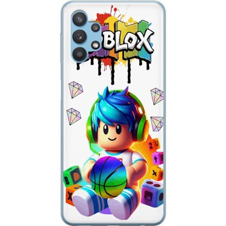 Kompatibel Mobilcover til Samsung Samsung Galaxy A32 5G Farverig Roblox-illustration med spilkarakter, legetøj og energi, perfekt til gamingfans og b