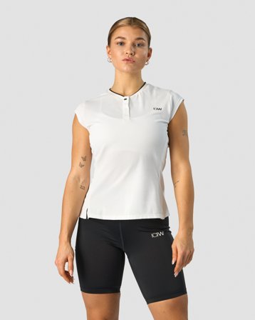ICANIWILL - Training Pique Polo White/Black Wmn- Træningstrøje - Damer - Træningstøj fra ICIW
