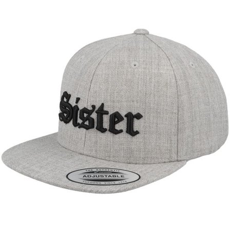 Kiddo Cap - Grå snapback Keps - Kids Sister Old English 3d Heather Grey Snapback @ Hatstore