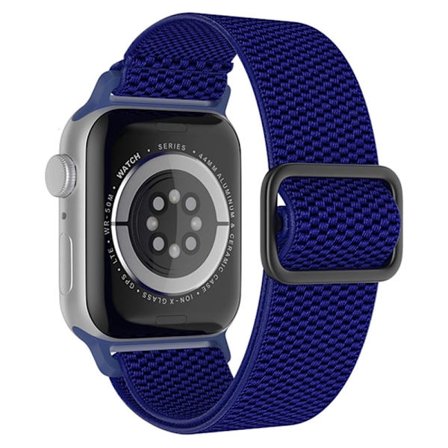 Apple Watch (45 mm) klockarmband i texturerad nylon - Midnattsblå
