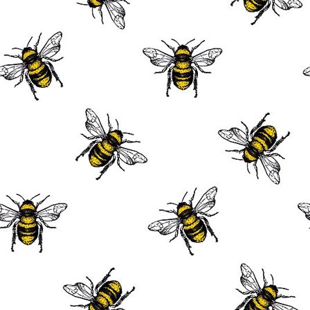 Serviett 33x33cm Bees White