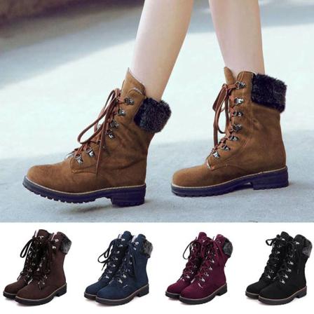 Kvinnors Stövlar Chunky Heel Booties Casual Varma Skor