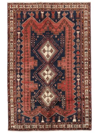 Afshar/Sirjan Rug 174X260 Black/Dark Red Wool, Persia/Iran