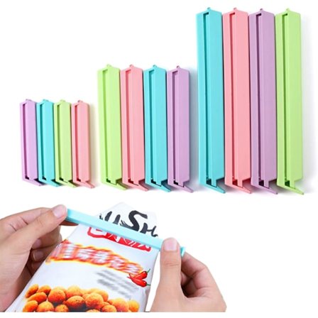 24 stk. poseklemmer, robuste poseklemmer til opbevaring af mad, plastik