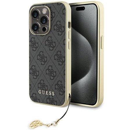 Guess GUHCP15LGF4GGR iPhone 15 Pro 6,1" grå/grå hardcase 4G Charms Collection