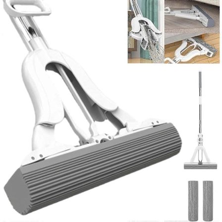 Håndvaskbar kollodiummopp, sammenleggbar svampmopp, selvpressende mopp