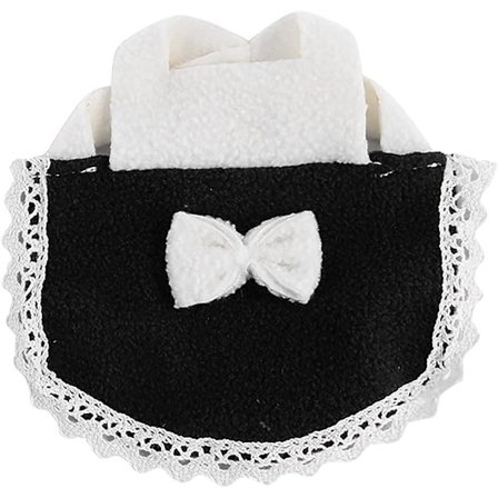 Genser til kjæledyr, genser med sløyfe til hamster, søte ekkorndrakter, minikjæledyrklær for andre små dyr, kjæledyrklær for små hunder, hunner (svart