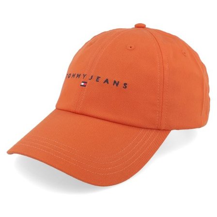 Tommy Hilfiger - Orange unconstructed Keps - Linear Logo Cap Voyager Orange Dad Cap @ Hatstore