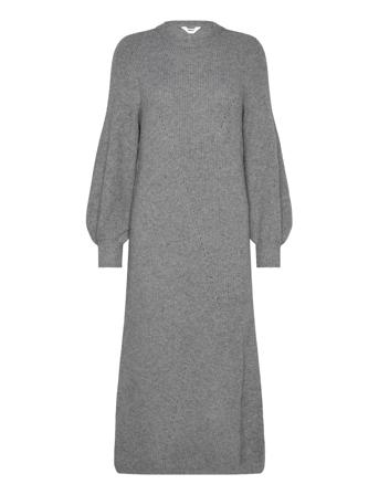 Objditte Re L/S Knit Midi Dress Noos Grey Object