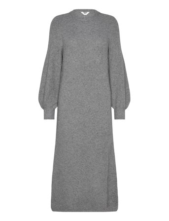 Objditte Re L/S Knit Midi Dress Noos Grey Object