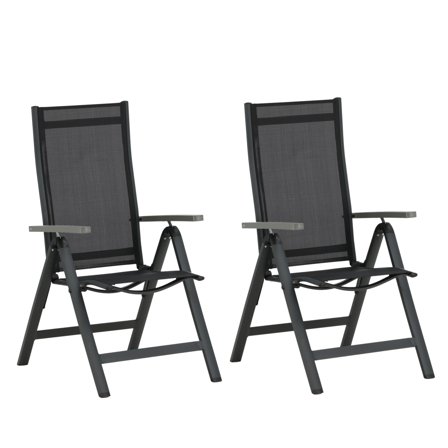 Venture Home Albany 1562-408 Positionsstol 2-pack Svart, Utemöbler