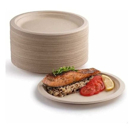 Paperilautaset, 100 kpl, erittäin jäykkiä, 100 % biohajoavia ja kompostoitavia, ympäristöystävällisiä, erittäin kestäviä, kierrätettäviä, täydellisiä 