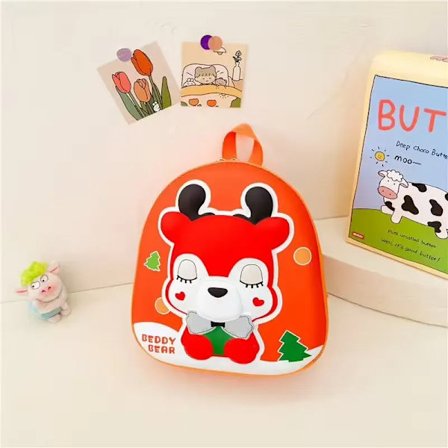 Skolesekk for barn, ny eggformet ryggsekk for barnehage, tegneserie, søt ryggsekk for gutter og jenter, babyvifte, skolesekk - oransje