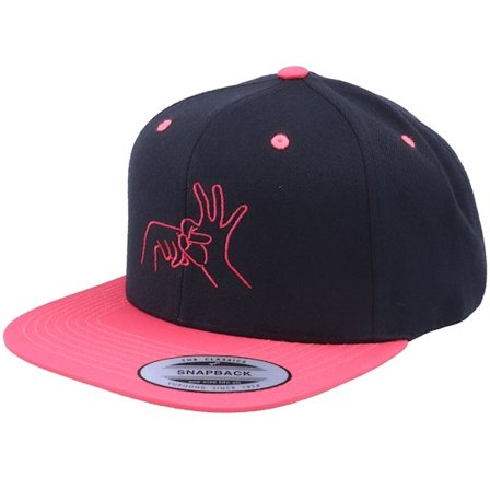 Iconic - Svart snapback Caps - Neon Summer Sexual Education Black/Pink Snapback @ Hatstore