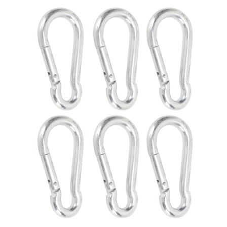 6 STK Spring Snap Hook 3,15 tommers karabinkrok Galvanisert jern Høy sikkerhet for klatring Løfting Redning