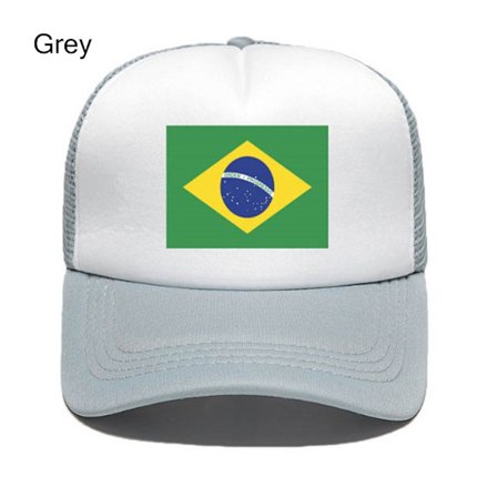 Brasilien Flag Baseball Cap Baseball Hat GRÅ