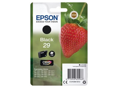 Epson Bläckpatron 29, C13T29814012, Strawberry, Claria Home-bläck, svart, singelförpackning - Lyreco - Toner och bläck > Bläckpatroner > Bläckpatroner