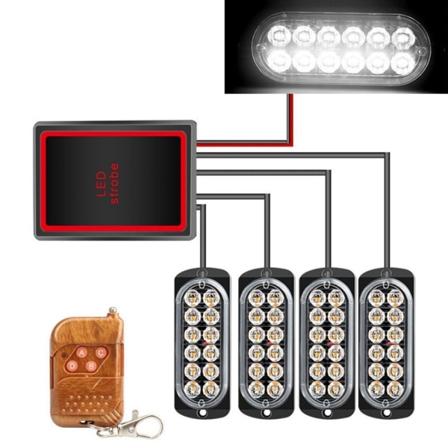 Varoitusvalot Lightbar Lamppu VALKOINEN VALO white light