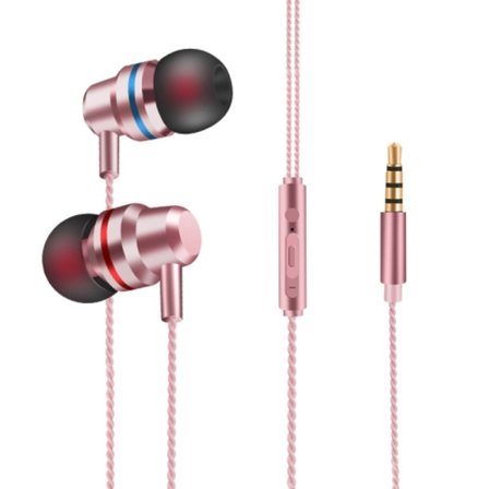 2 st TS8 3,5 mm in-ear metalltrådade kontrolltelefonhörlurar
