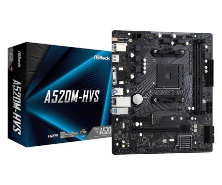 ASRock A520M-HVS - hovedkort - mikro ATX - Socket AM4 - AMD A520