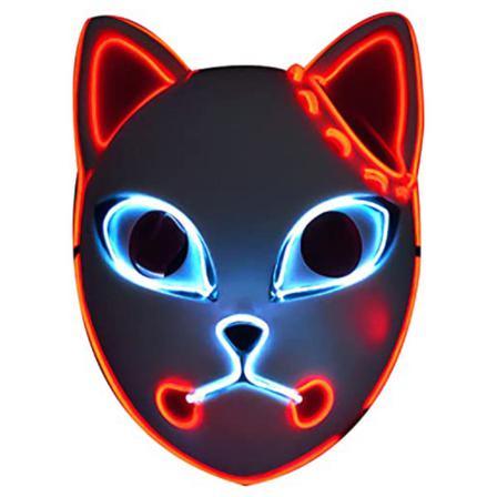 Halloween Glödande Led Light Up Mask Anime Cosplay Demon Slayer