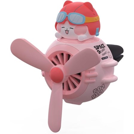 Söt Pilot Katt Bil Luftfräschare, Roterande Propeller Bilventilationsfräschare, Bil Luftutsläppsfläkt Kreativ Interiör Bil