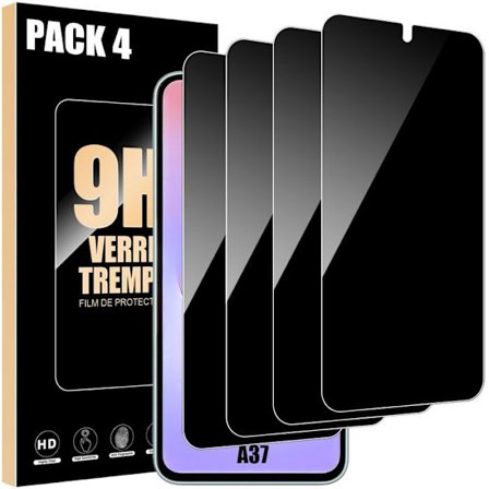4 Stykker Tempereret Glas Anti-Spion til Samsung Galaxy A37 5G - Nem Installation Anti-Ridser 9H