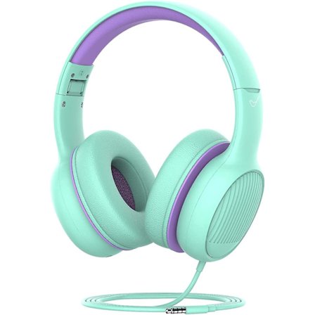 Lasten kuulokkeet, langalliset kuulokkeet 85 dB:n äänenvoimakkuuden rajoituksella, säädettävät kuulokkeet koulumatkoille