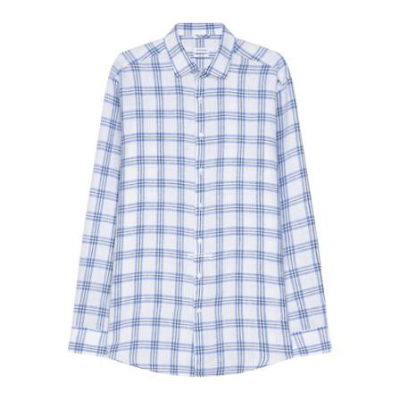 Seidensticker Linen shirt Regular , Blauw , Heren , Maat: 2XL