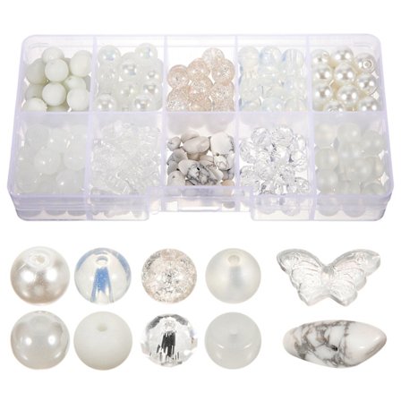 200 stk. Glassperler for smykkefremstilling Smykkeperler Perlefremstillingsutstyr Avstandsperler