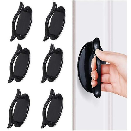 5 st Självhäftande Dörrhandtag, Plast Dörrhandtag Utomhus, Böjt Skåpshandtag, ABS Plast Dörrhandtag Självhäftande Dörrdraghandtag (Fww)