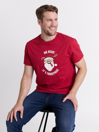 MATCH - Holiday t-skjorte - Redford - Str. S - Herre - T-skjorter & Piqué - Rød - 100% bomull